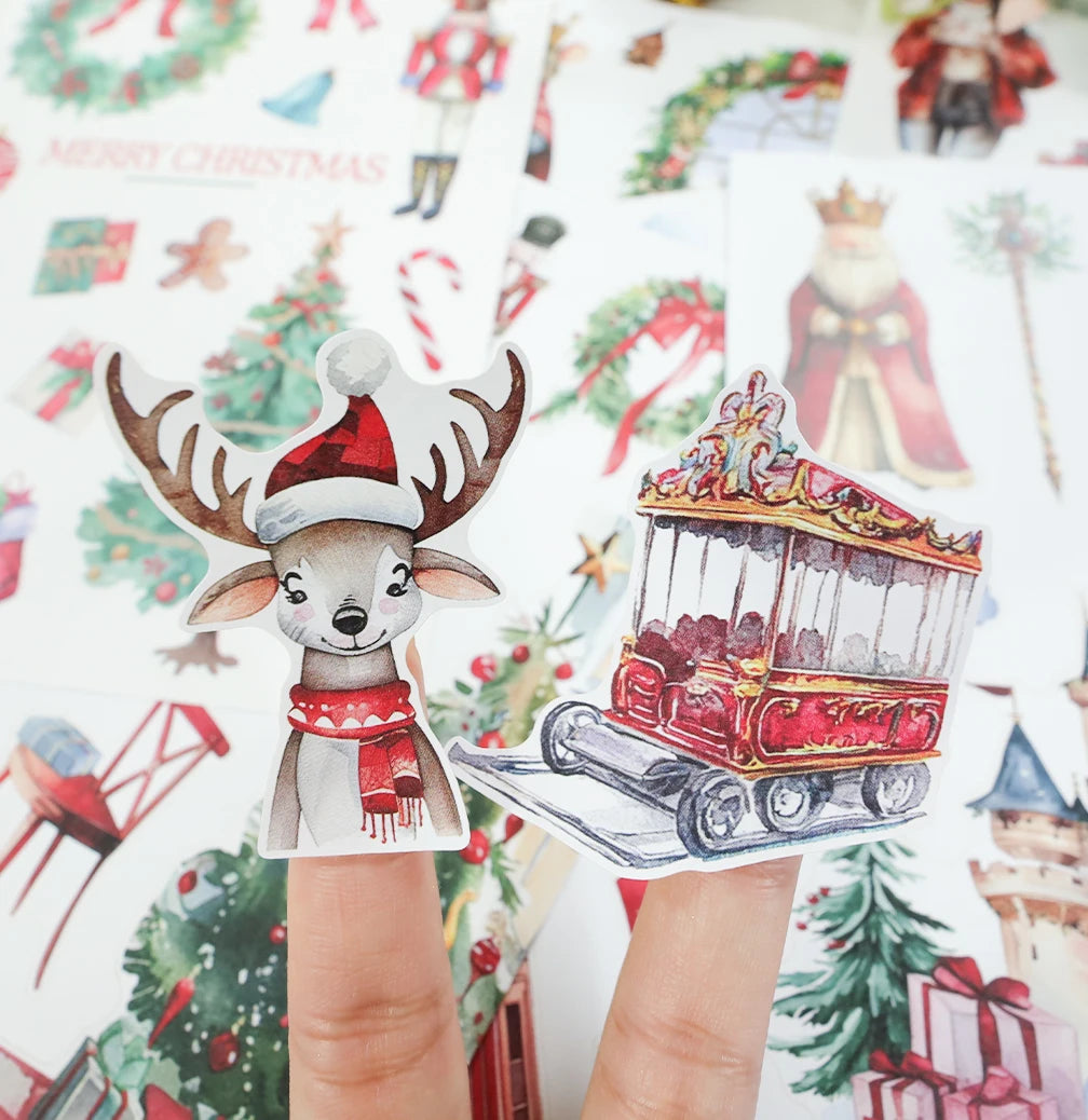 20Sheets Christmas Sticker Scrapbooking Sticker Book Girls Cute Animal Pirate Paper Sticker PET Washi Stickers Diary Planner