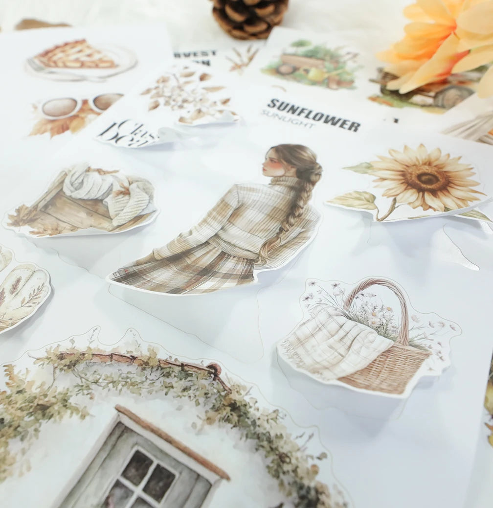 20Sheets Christmas Sticker Scrapbooking Sticker Book Girls Cute Animal Pirate Paper Sticker PET Washi Stickers Diary Planner