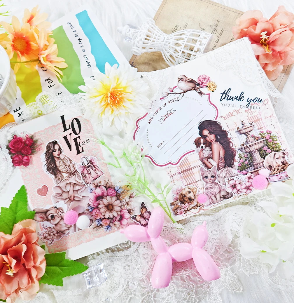 20Sheets Christmas Sticker Scrapbooking Sticker Book Girls Cute Animal Pirate Paper Sticker PET Washi Stickers Diary Planner