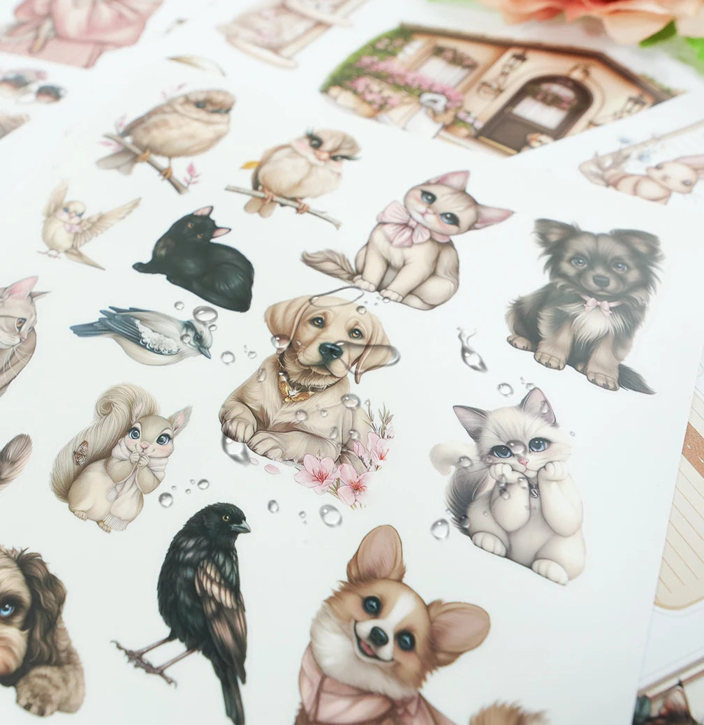 20Sheets Christmas Sticker Scrapbooking Sticker Book Girls Cute Animal Pirate Paper Sticker PET Washi Stickers Diary Planner