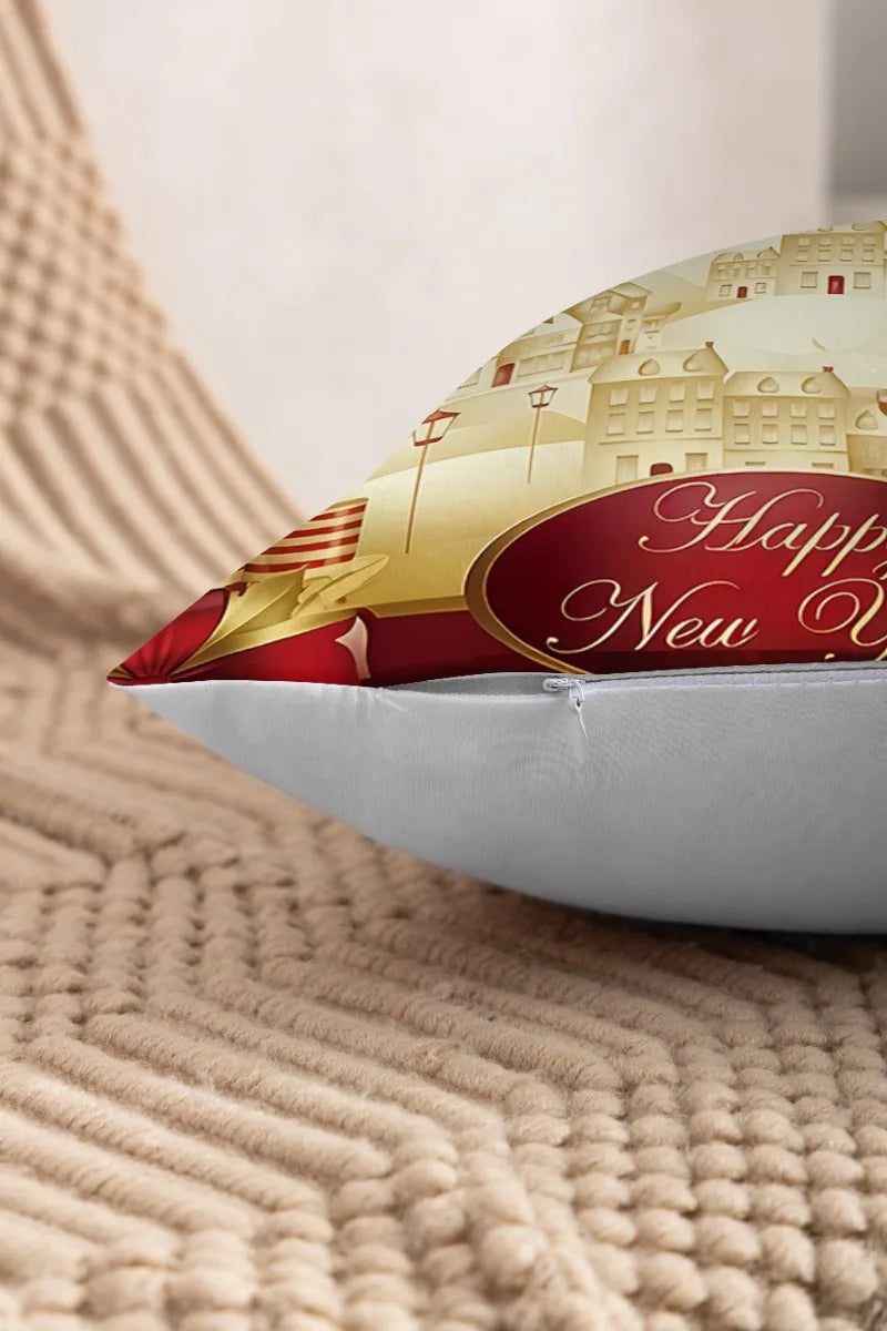 Christmas pillow cover 18x18 inches Soft skin-friendly Santa Claus snowman wreath Creative pattern Sofa home decoration