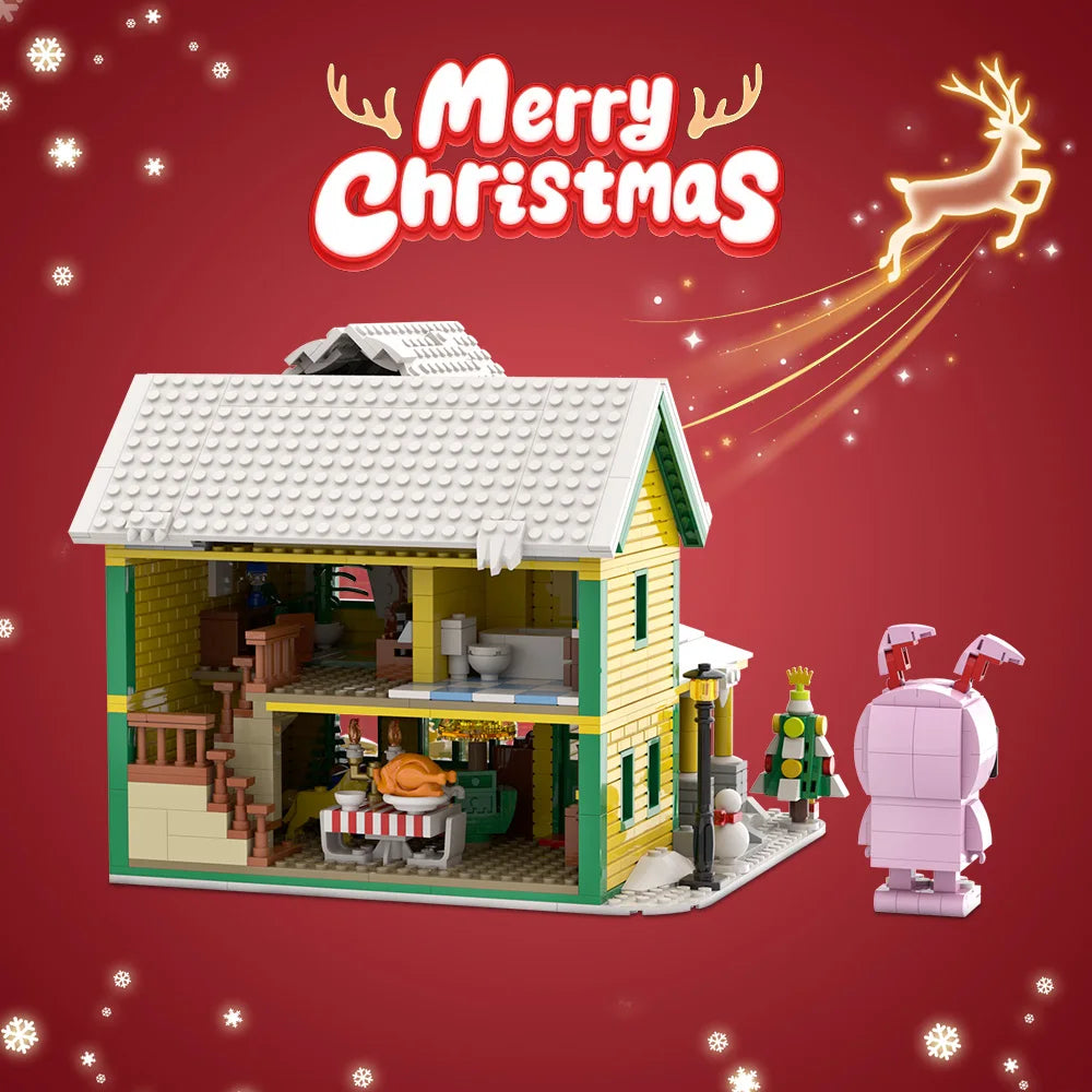 MOC 2025 Christmas Gift For Kids Series Building Blocks Set Gingerbread Candy House Christmas Light Bulbs Bricks Toys Kids Gifts