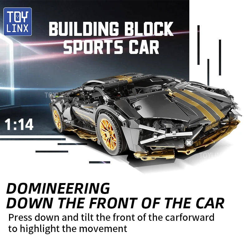 ToylinX 1:14 Supercar Building Block Toy Optional Power Group 14+ Technology Design Christmas Gift for Adults and Kids With Box