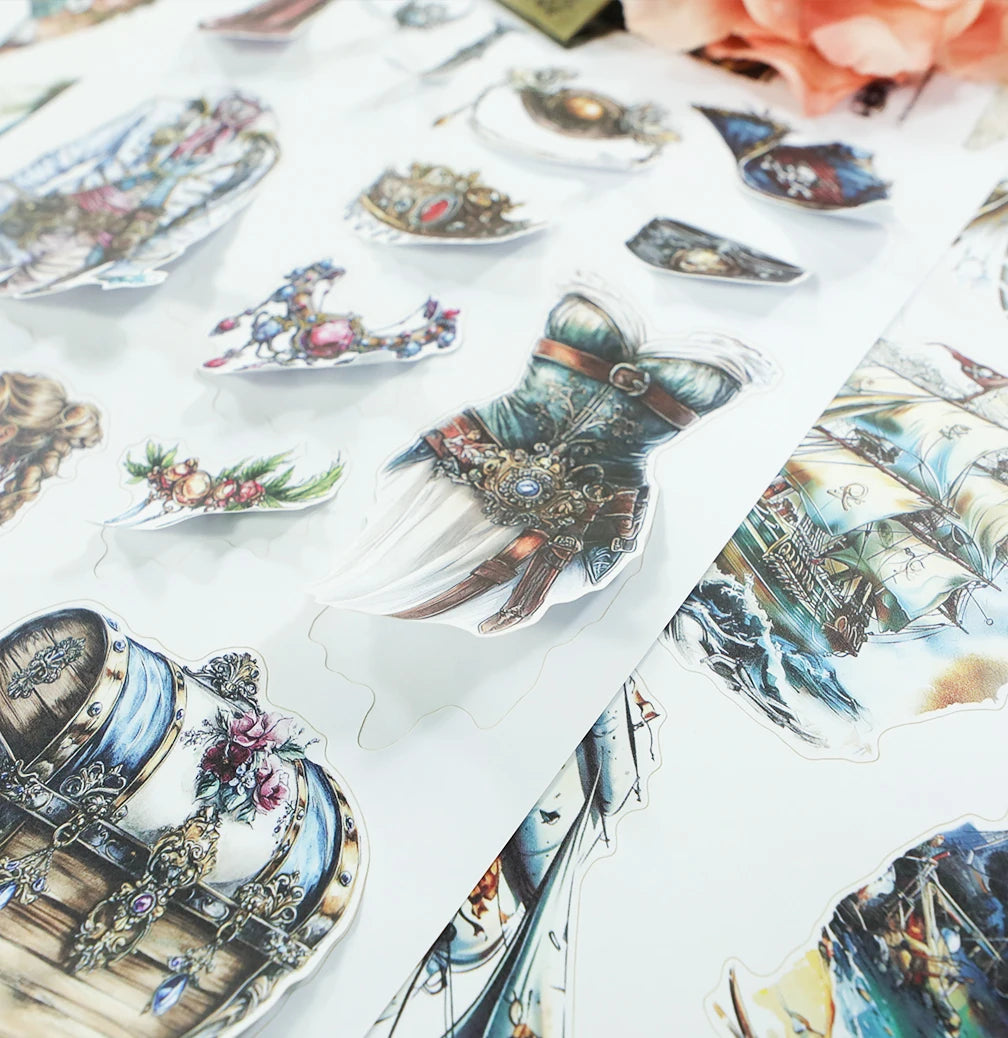 20Sheets Christmas Sticker Scrapbooking Sticker Book Girls Cute Animal Pirate Paper Sticker PET Washi Stickers Diary Planner