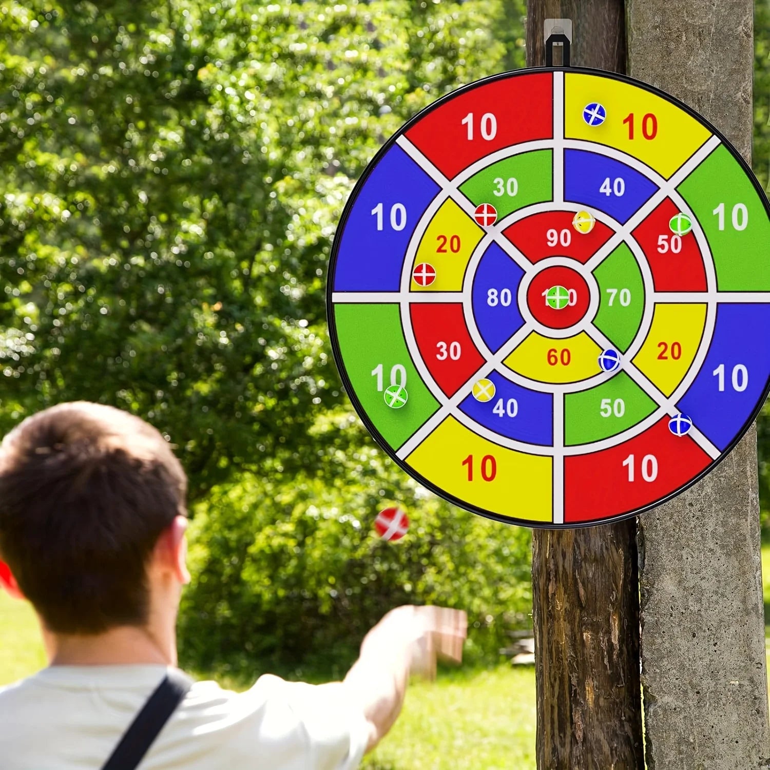 29 inchs Kids Dart Board Game Set with Stick Balls Indoor Outdoor Fun Party Game Toys for Birthday Christmas Halloween Gift