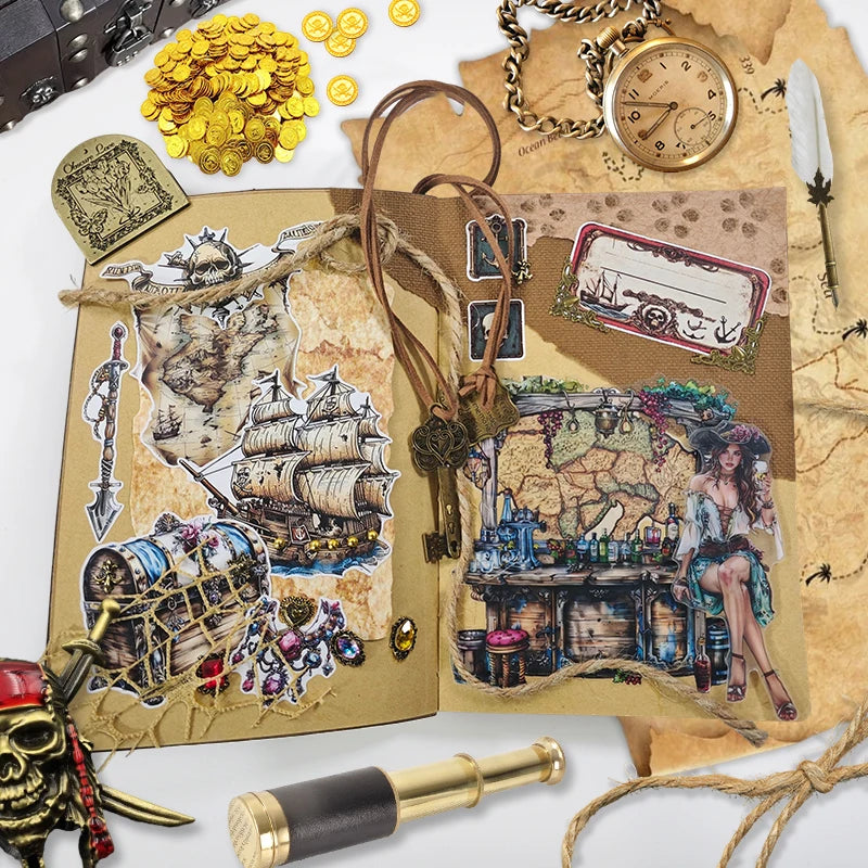 20Sheets Christmas Sticker Scrapbooking Sticker Book Girls Cute Animal Pirate Paper Sticker PET Washi Stickers Diary Planner