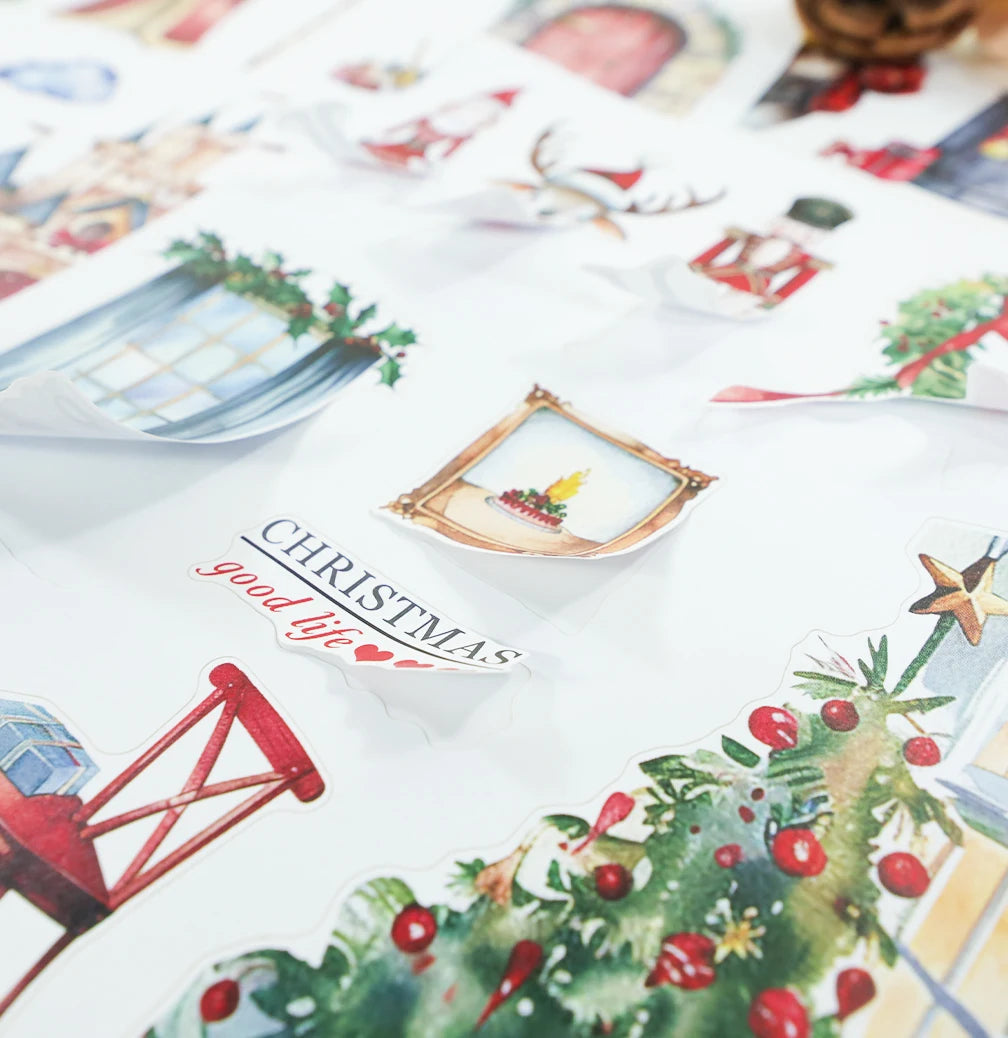 20Sheets Christmas Sticker Scrapbooking Sticker Book Girls Cute Animal Pirate Paper Sticker PET Washi Stickers Diary Planner