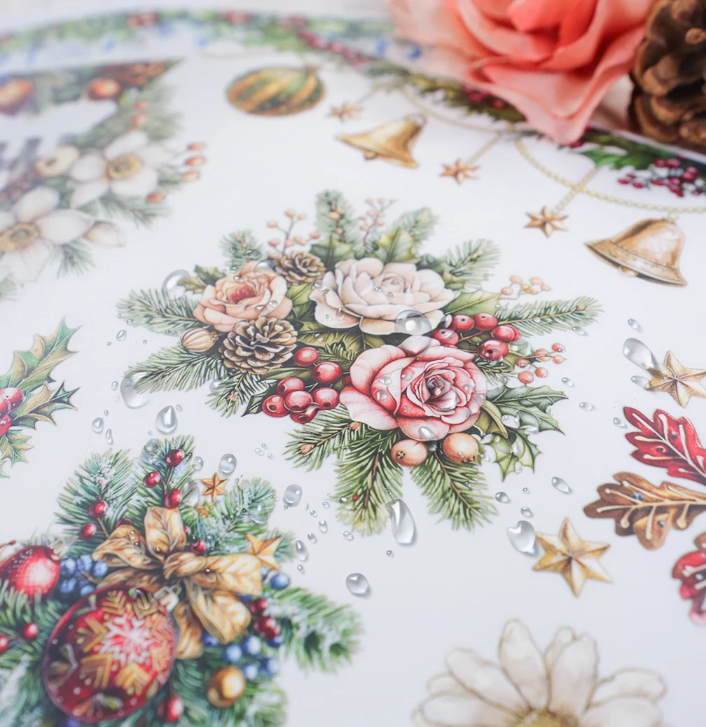 20Sheets Christmas Sticker Scrapbooking Sticker Book Girls Cute Animal Pirate Paper Sticker PET Washi Stickers Diary Planner