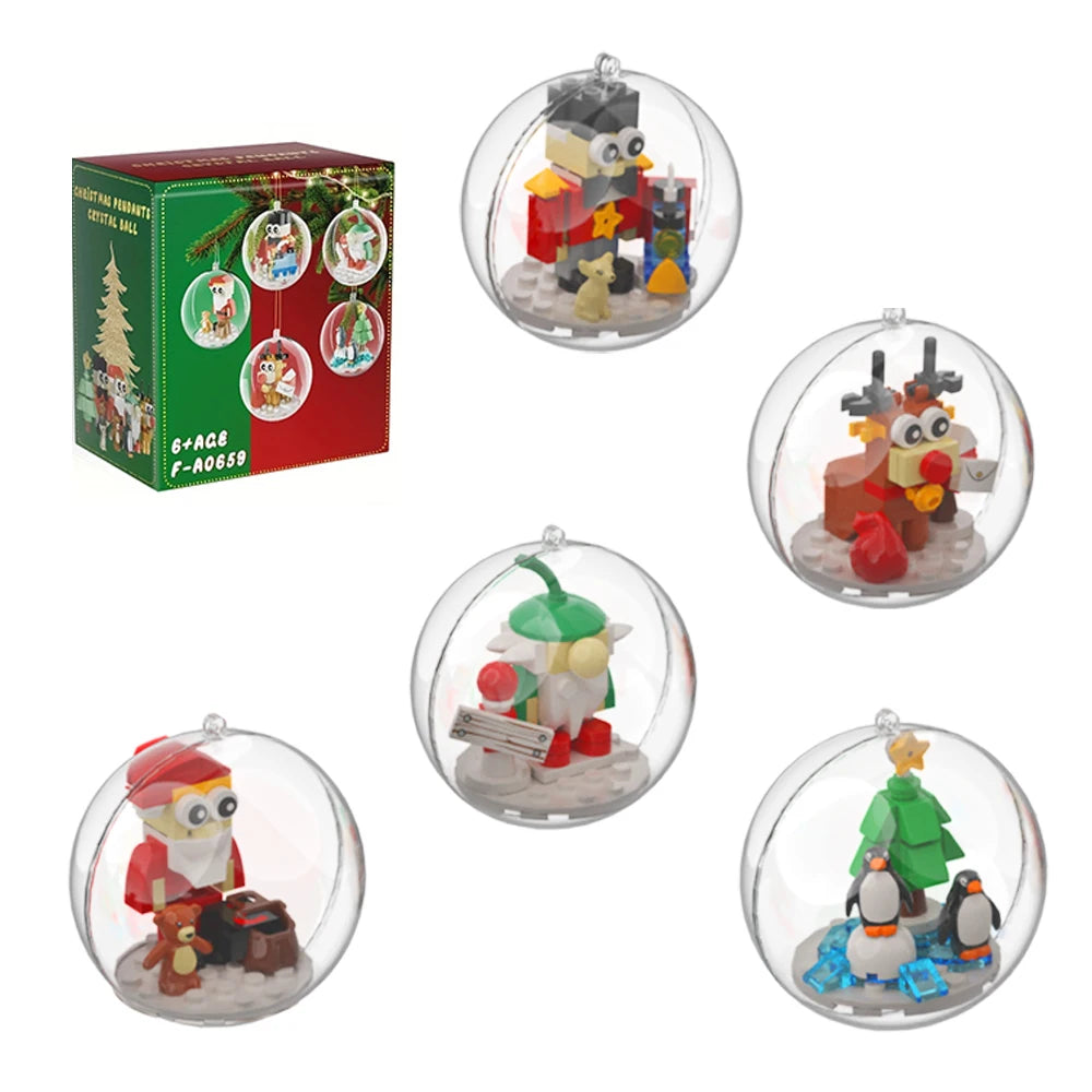 MOC 2025 Christmas Gift For Kids Series Building Blocks Set Gingerbread Candy House Christmas Light Bulbs Bricks Toys Kids Gifts
