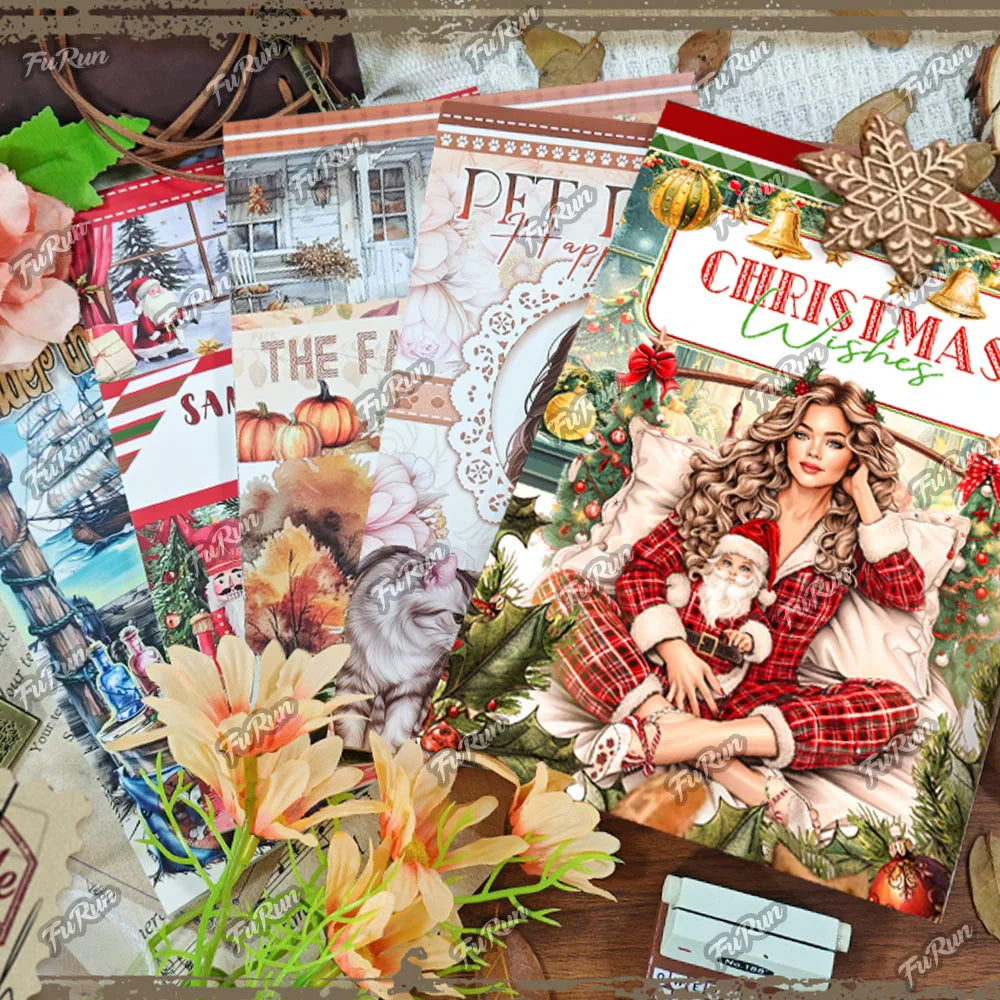 20Sheets Christmas Sticker Scrapbooking Sticker Book Girls Cute Animal Pirate Paper Sticker PET Washi Stickers Diary Planner