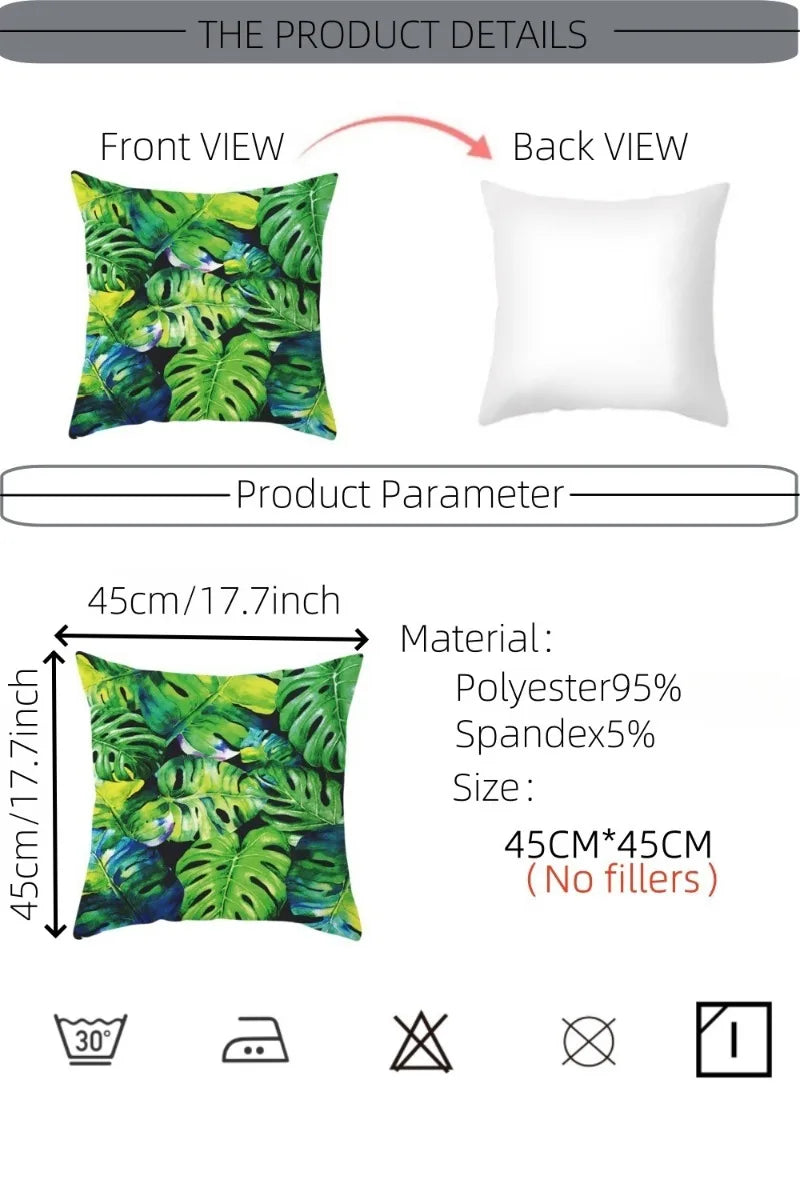 Christmas pillow cover 18x18 inches Soft skin-friendly Santa Claus snowman wreath Creative pattern Sofa home decoration