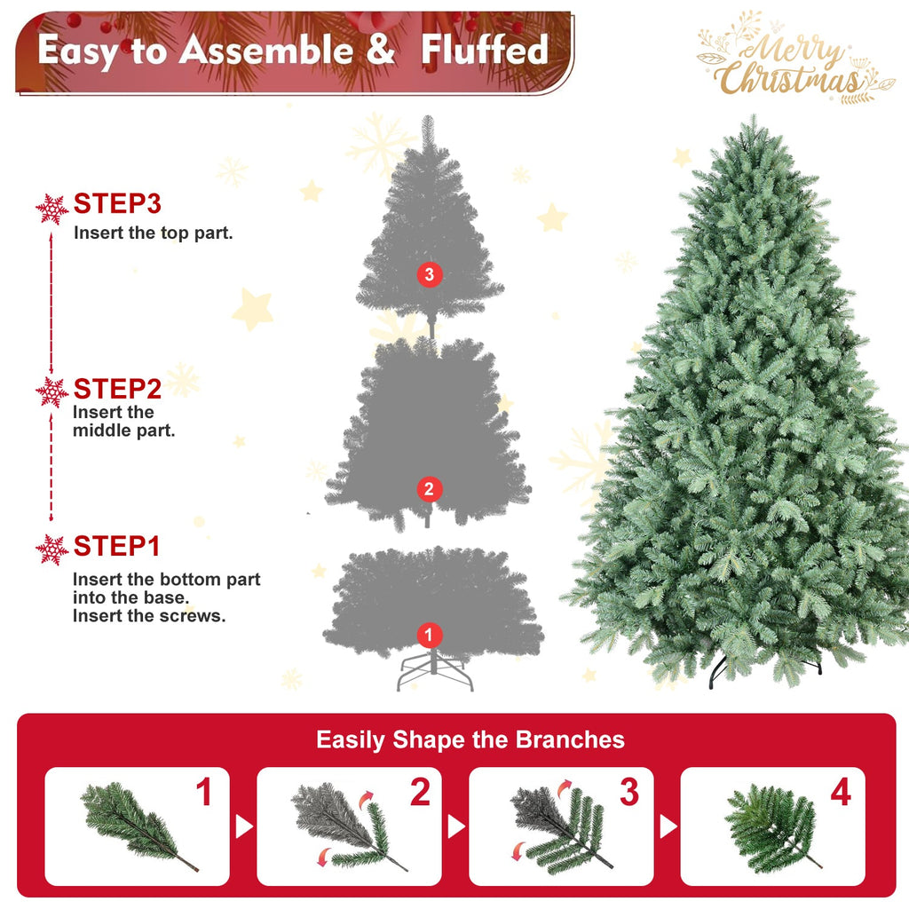 4FT Blue-Green Tint Christmas Tree with 592 PE+PVC Tips – Unique