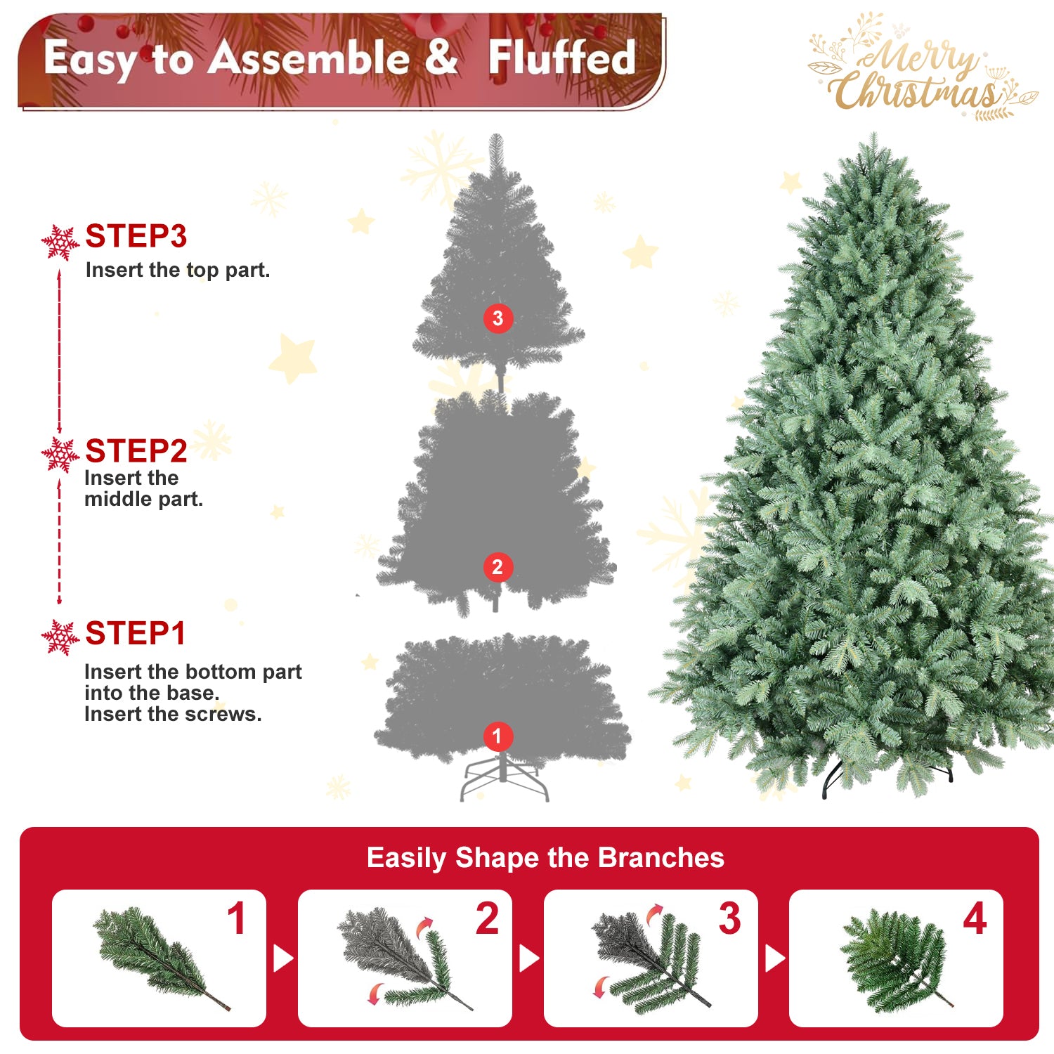 4FT Blue-Green Tint Christmas Tree with 592 PE+PVC Tips – Unique